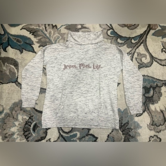 J. America - Jesus. plus. Life cowl turtleneck sweater Sz Medium - Picture 1 of 5